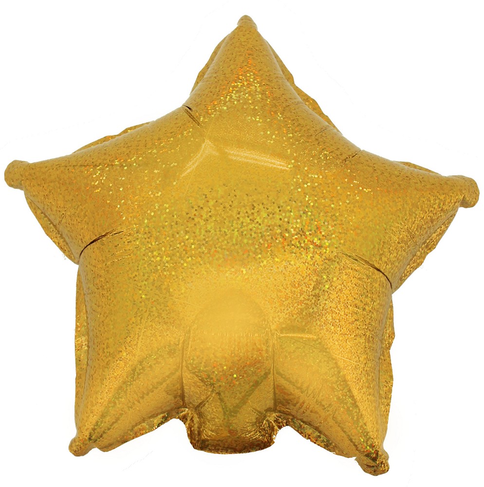 9" Stern Holografi gold (mit Ventil, für Luftfüllung)