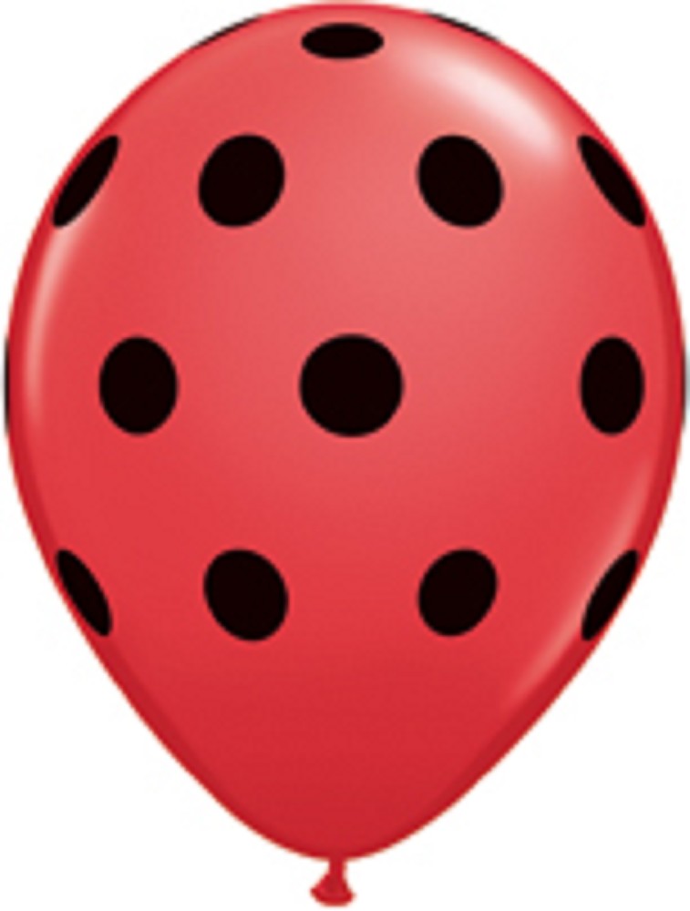 5" Big Polka Dots Rot/Schwarz