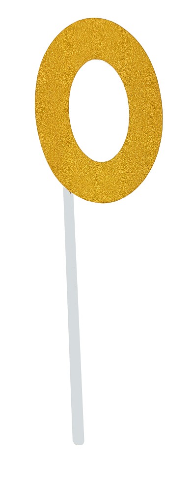 Papierzahl mit Glimmer "0" gold (6cm)