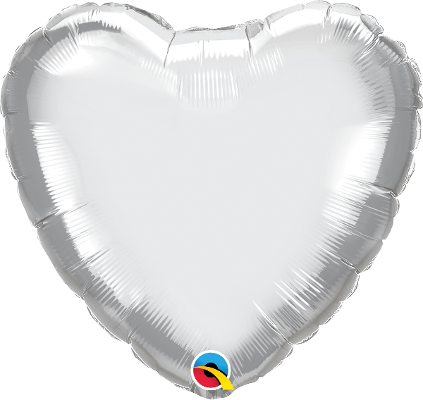 18" Heart Chrome Silver (10 Stück)