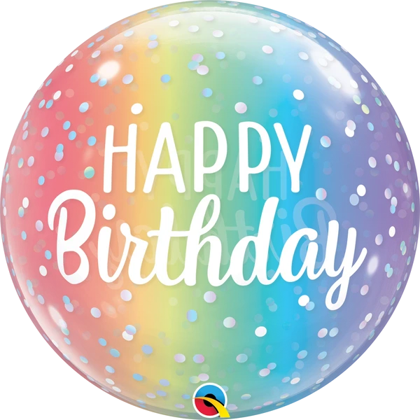 22" Single Bubble Birthday Ombre & Dots