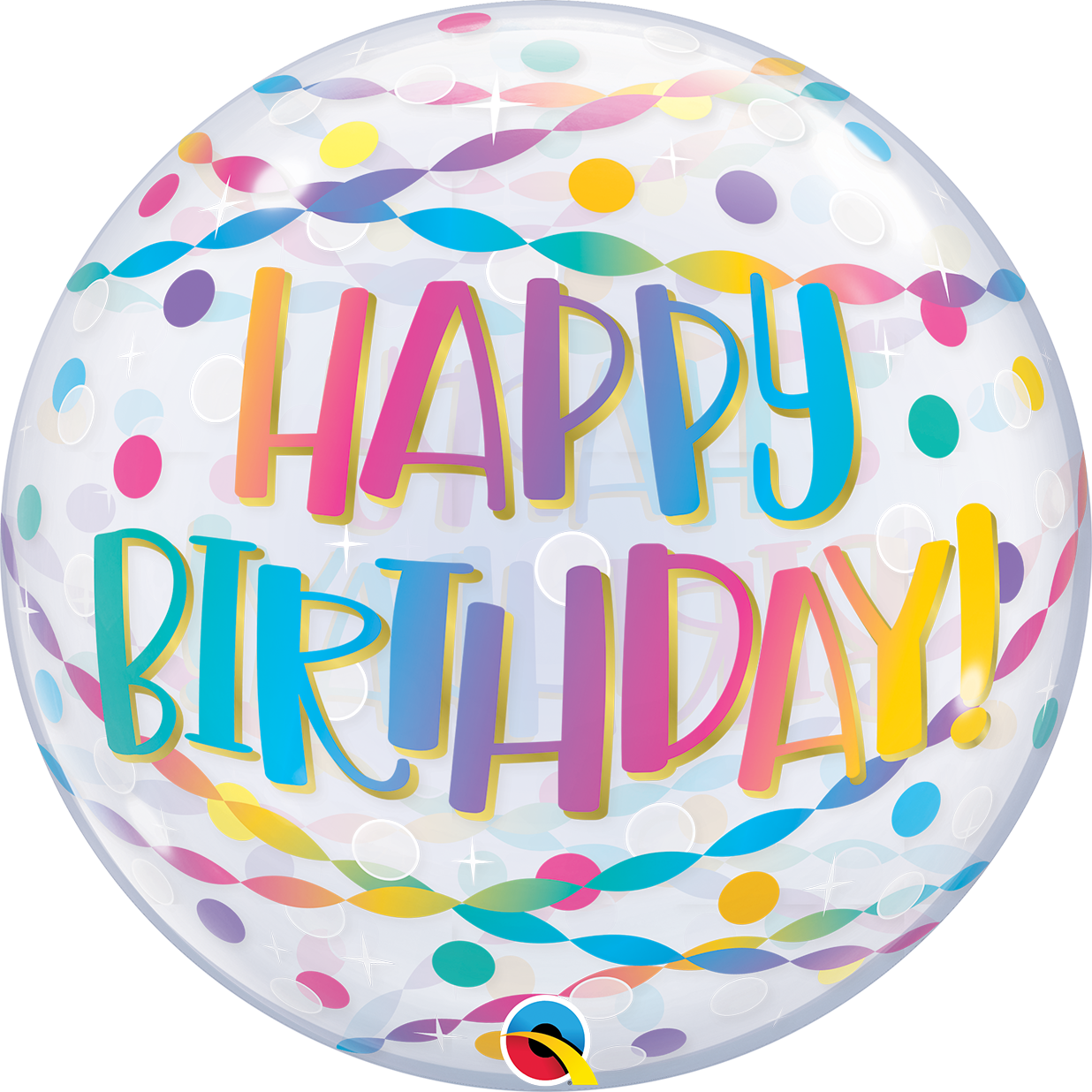 22" Single Bubble Birthday Confetti & Streamers