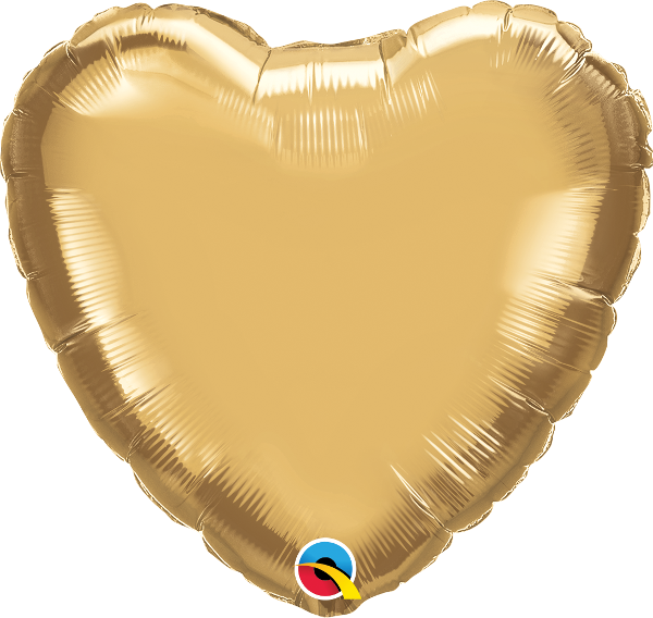 18" Heart Chrome Gold (10 Stück)