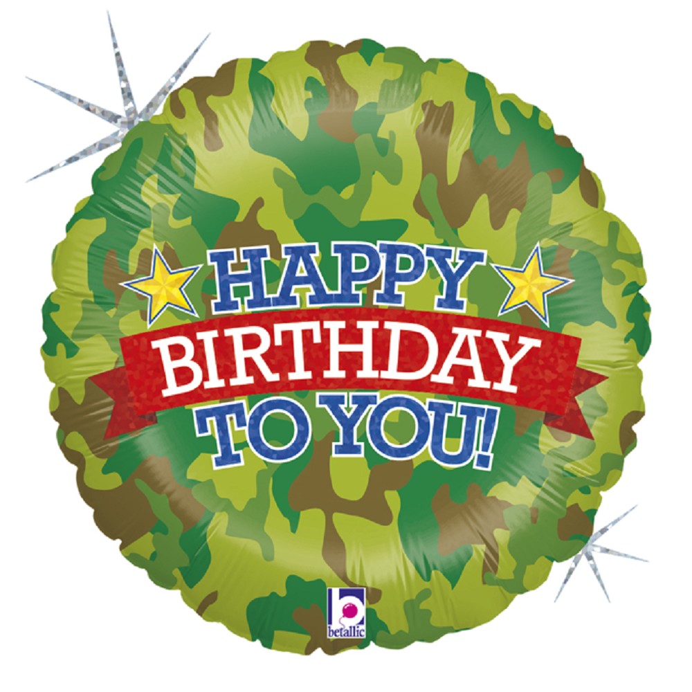 18" Camouflage Birthday