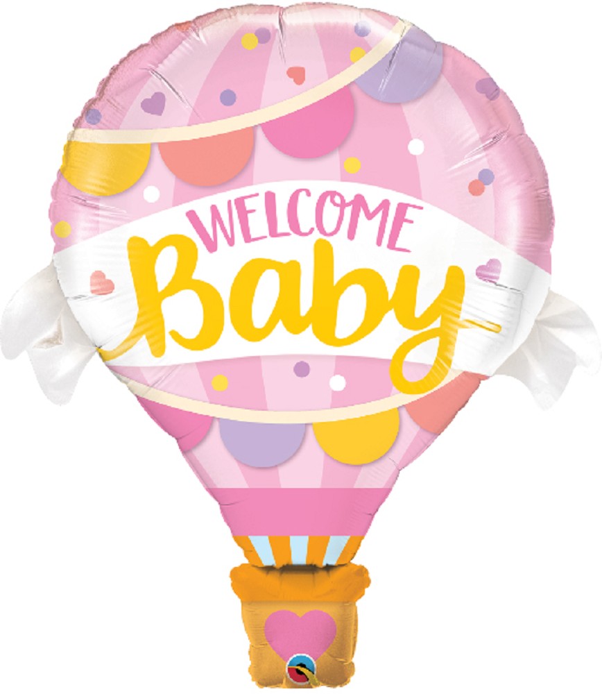 42" Welcome Baby Pink Balloon