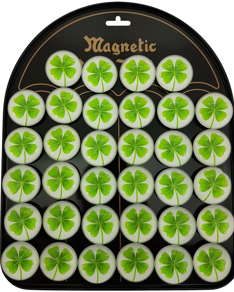 Magnet Kleeblatt grün mit Tafel