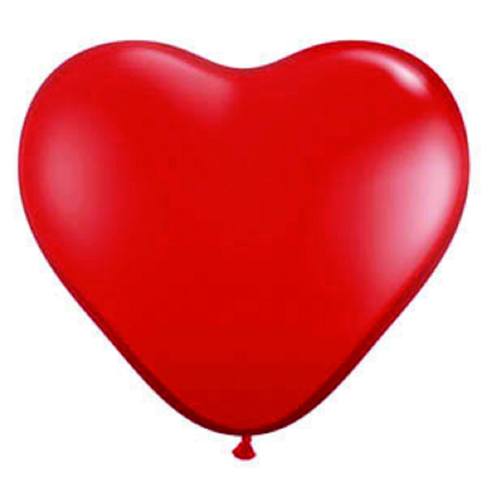 6" Heart Jewel Ruby red (100 Stück)
