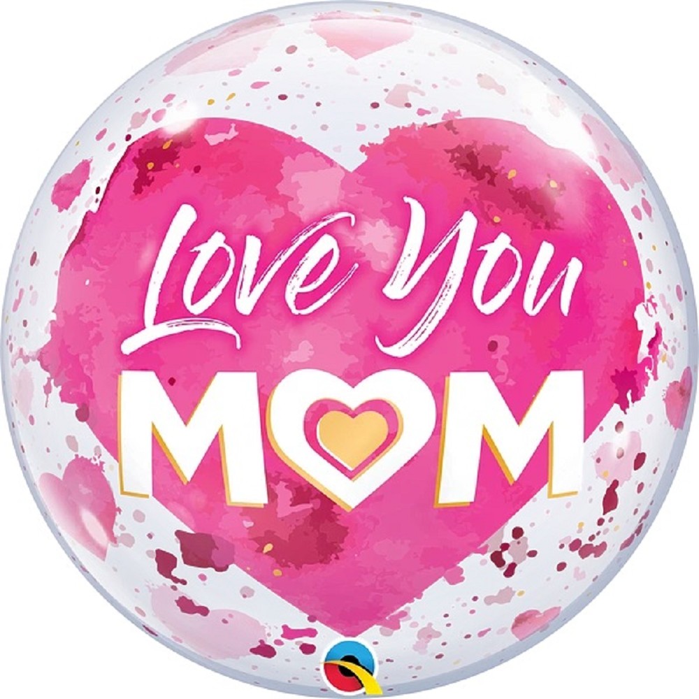 22" Single Bubble Love You Mom pink