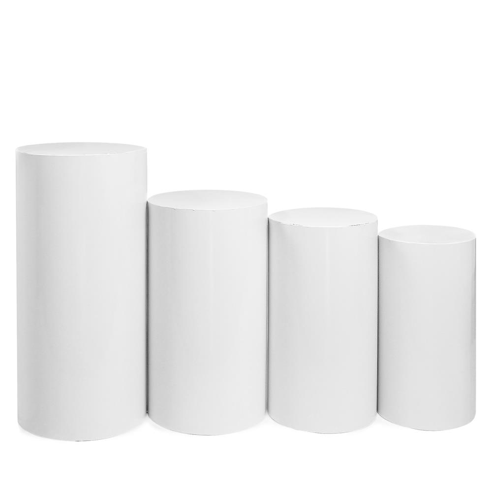 Weiße Dekosäulen aus Metall - 4er Set