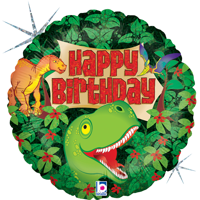 18" Dino Birthday Holographic