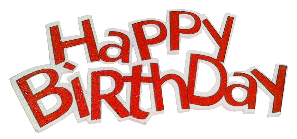 Schriftzug "Happy Birthday" - rot 13cm