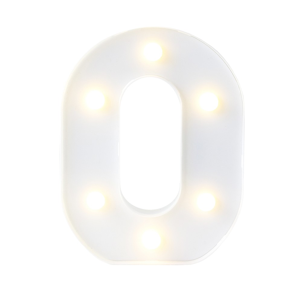 Deko-Zahl " 0" mit LEDs (16cm)