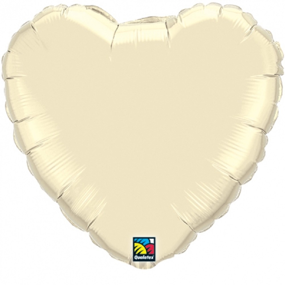 18" Heart Pearl Ivory (10 Stück)