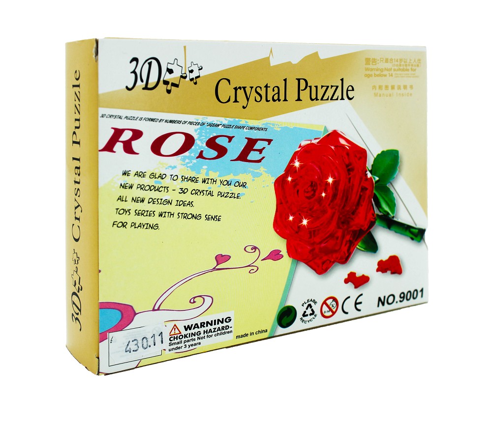3-D Acryl Puzzle Rose rot