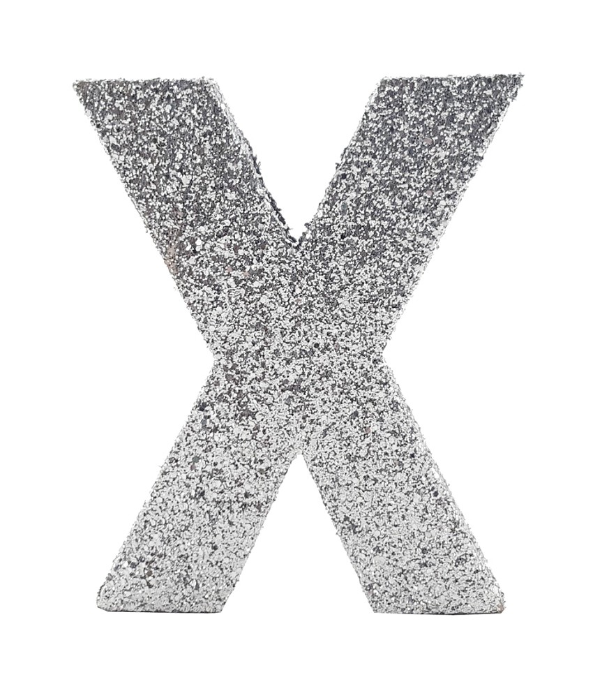 Deko-Glimmerbuchstabe "X" (10cm)