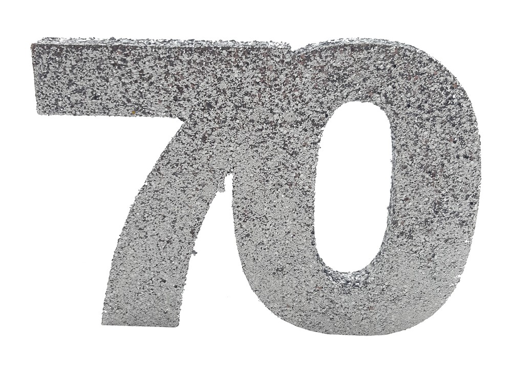 Deko-Glimmerzahl "70" (10cm)