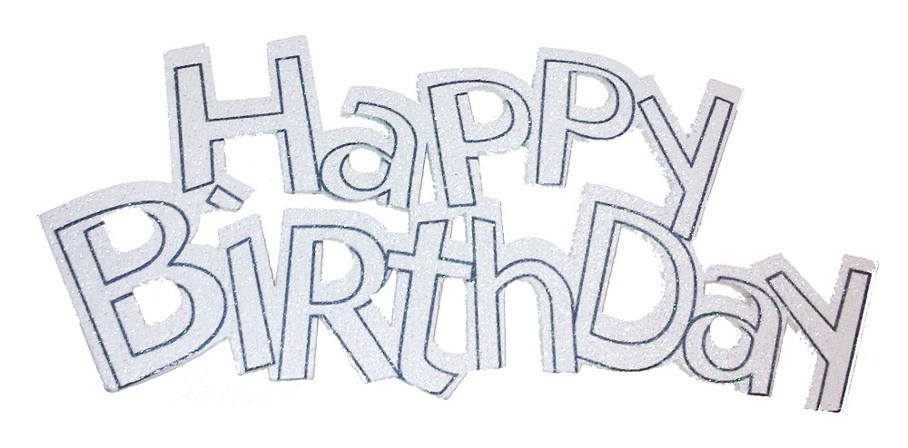 Schriftzug "Happy Birthday" - weiß 13cm
