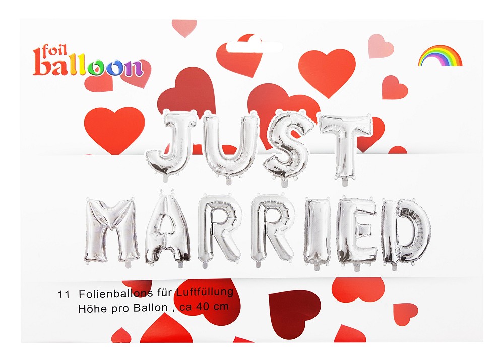 16" Schriftzug "Just Married" silber