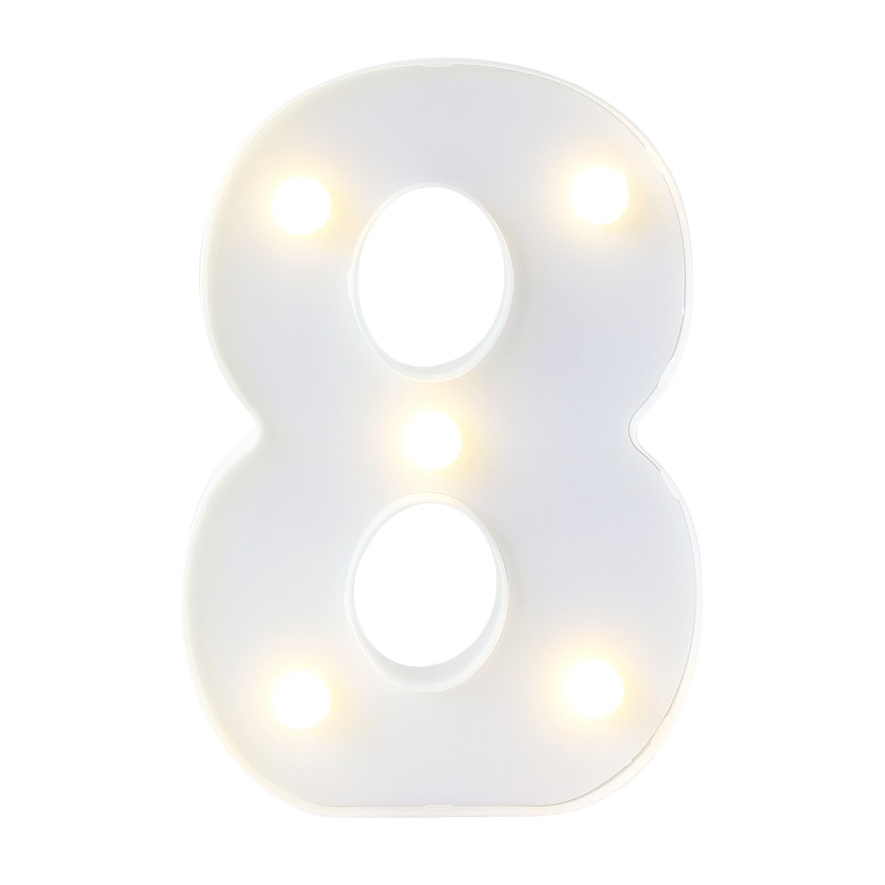 Deko-Zahl " 8" mit LEDs (16cm)