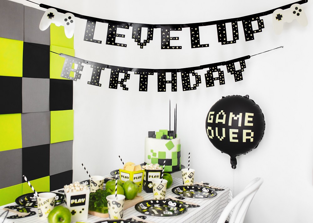 Banner - Level Up Birthday - Game Coll. - 2,5m - 1 Stk.