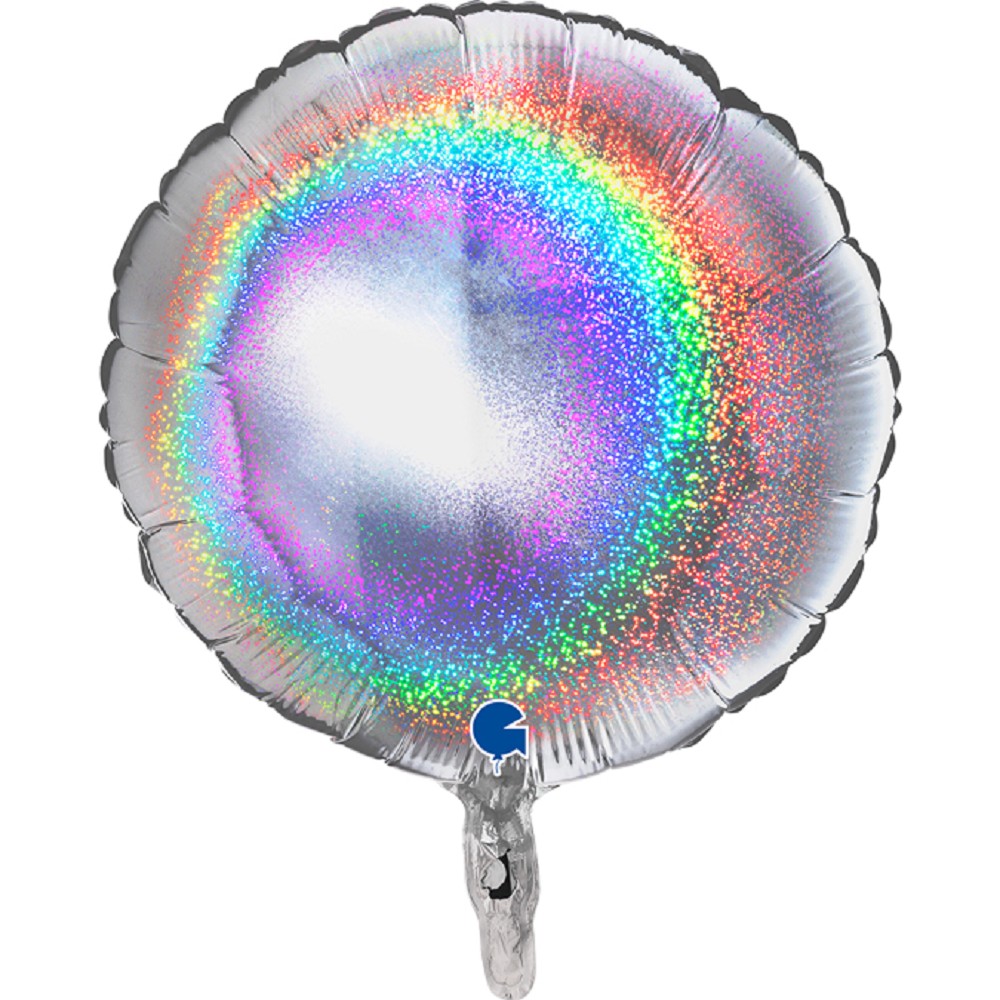 18" Rund Glitter Holographic Silver (unverpackt)