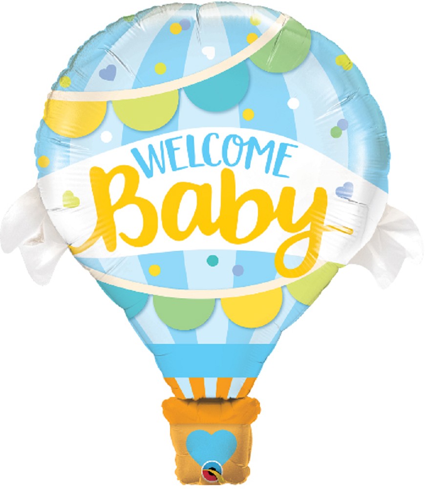 42" Welcome Baby Blue Balloon