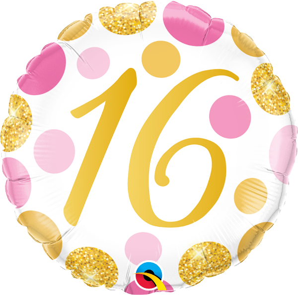 18" "16" Pink & Gold Dots