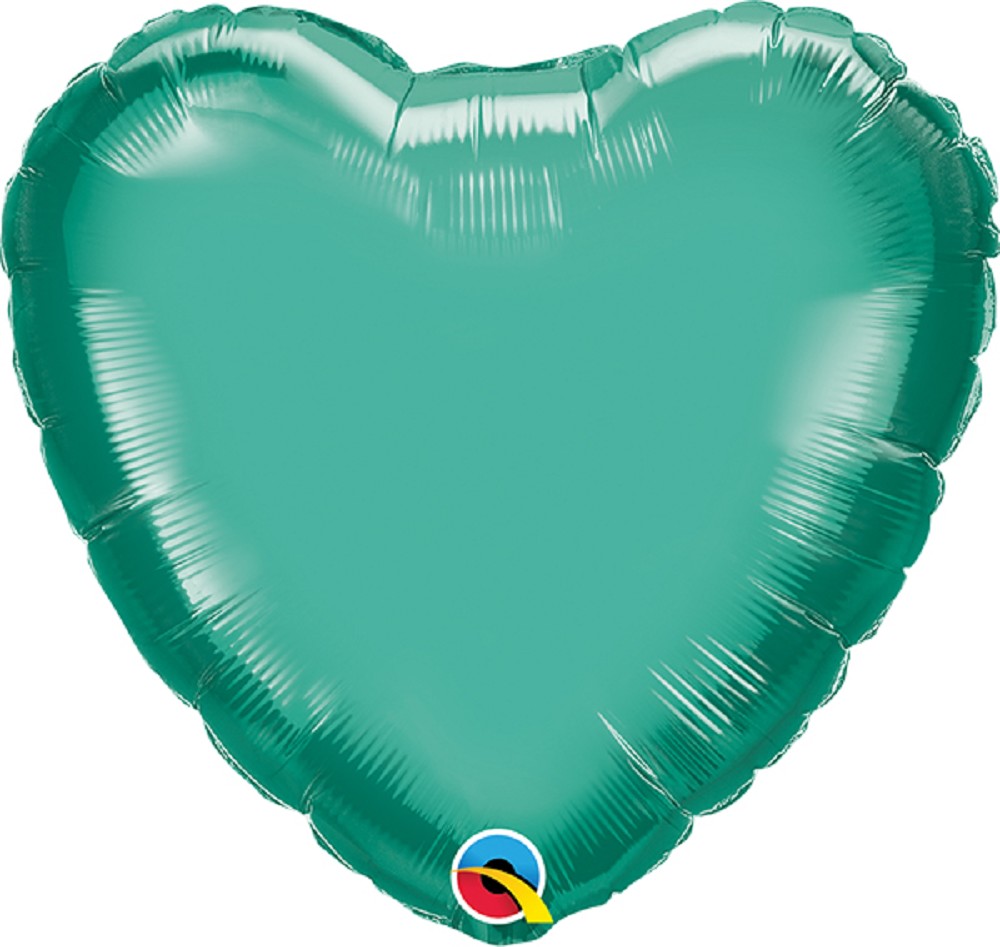 18" Heart Chrome Green (10 Stück)