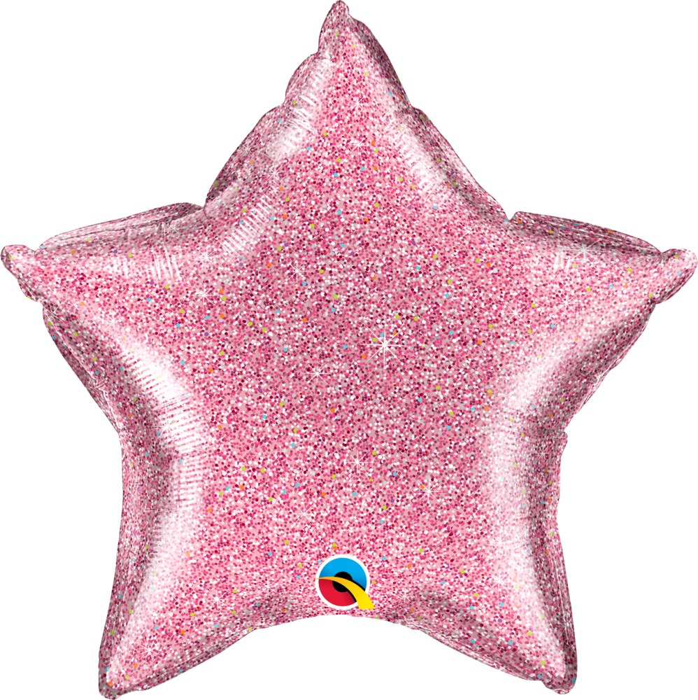 20" Star Glittergraphic Pink (10 Stück)