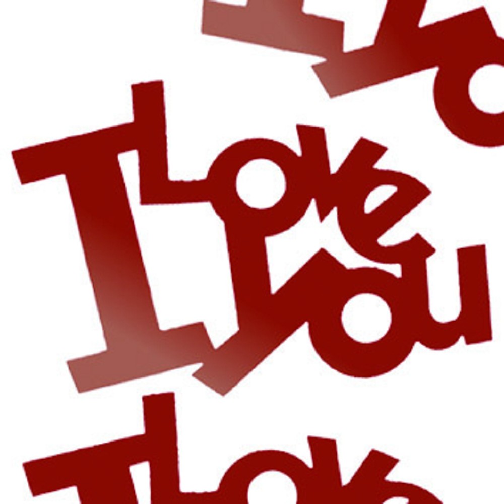 Folien-Schriftzug "I love you" - rot 13 cm