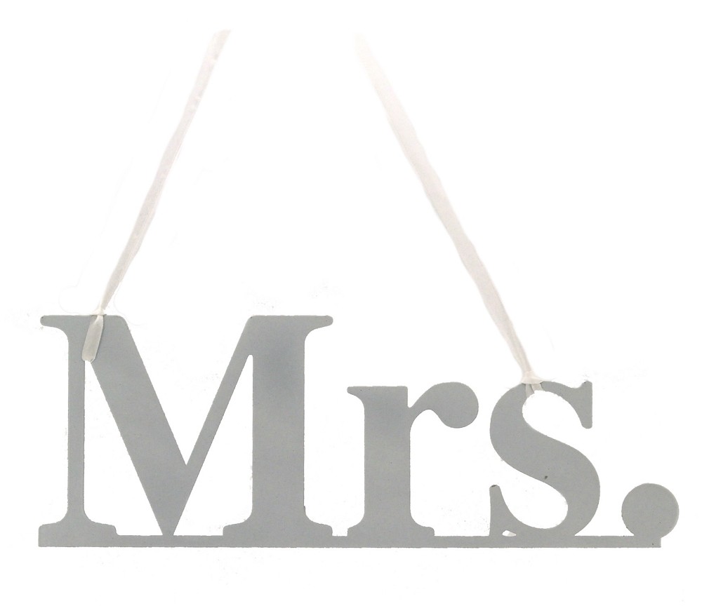 Metall Schriftzug "Mrs" mit Band 38x14 cm