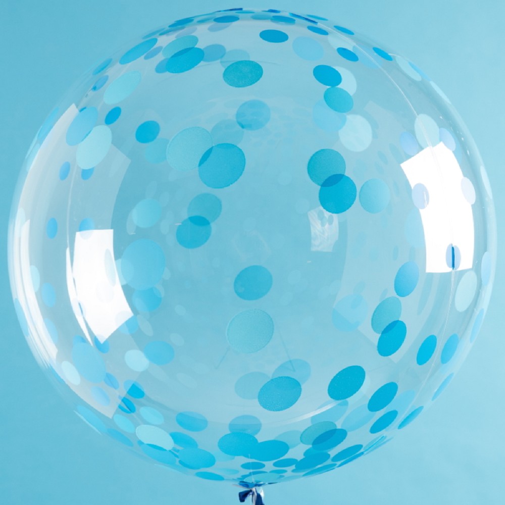 18" Crystal Globe Konfetti Babyblau (pre-stretched)
