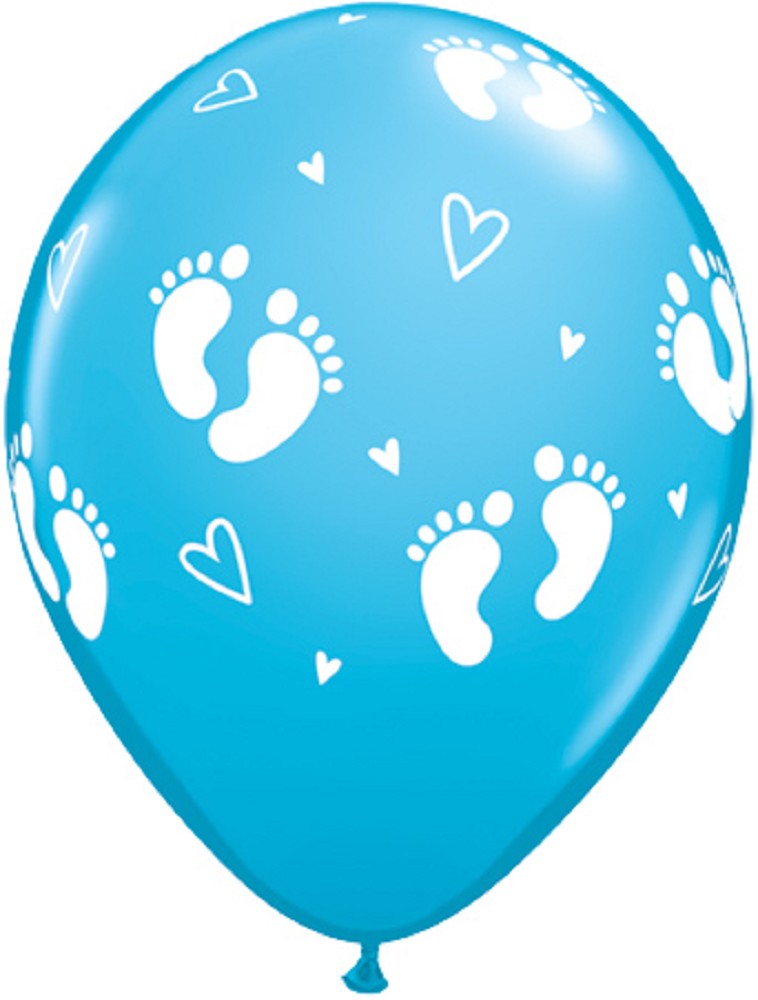 11" Baby Footprints & Hearts (25 Stück)