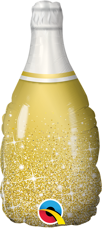 14" Mini Gold Bubbly Wine Bottle (ohne Ventil, zum Selbstver