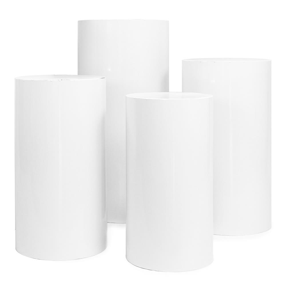 Weiße Dekosäulen aus Metall - 4er Set