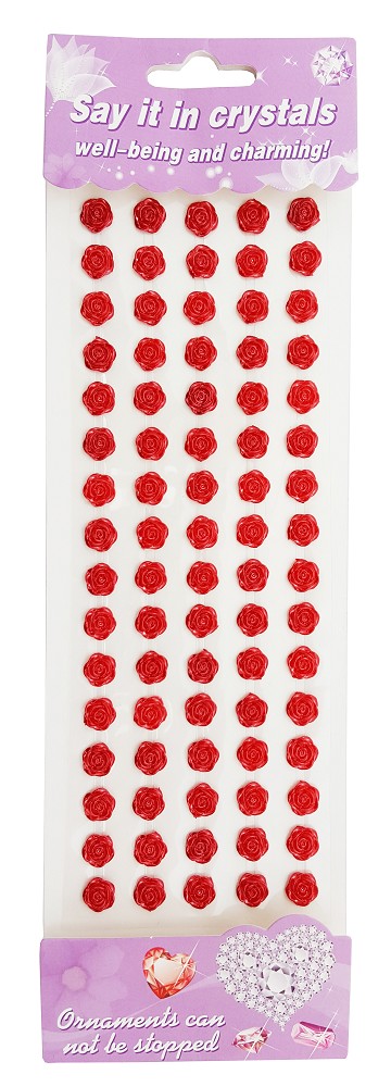 Selbstklebende Rosen-Sticker rot 22cm