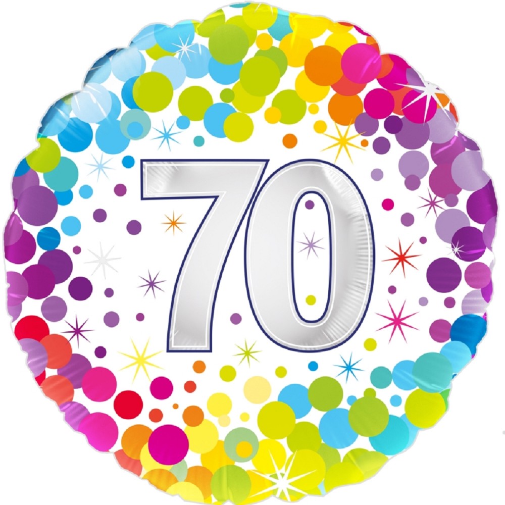 18" Birthday "70" Colourful Confetti