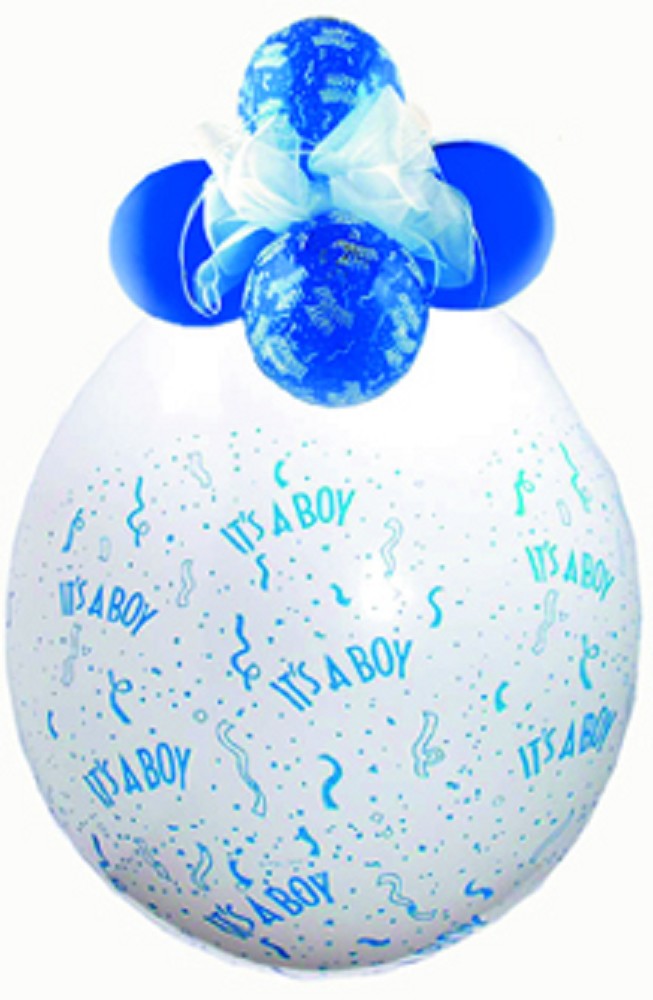 18 Verpackungsballon  Geburt "It's a boy" (Druck blau)