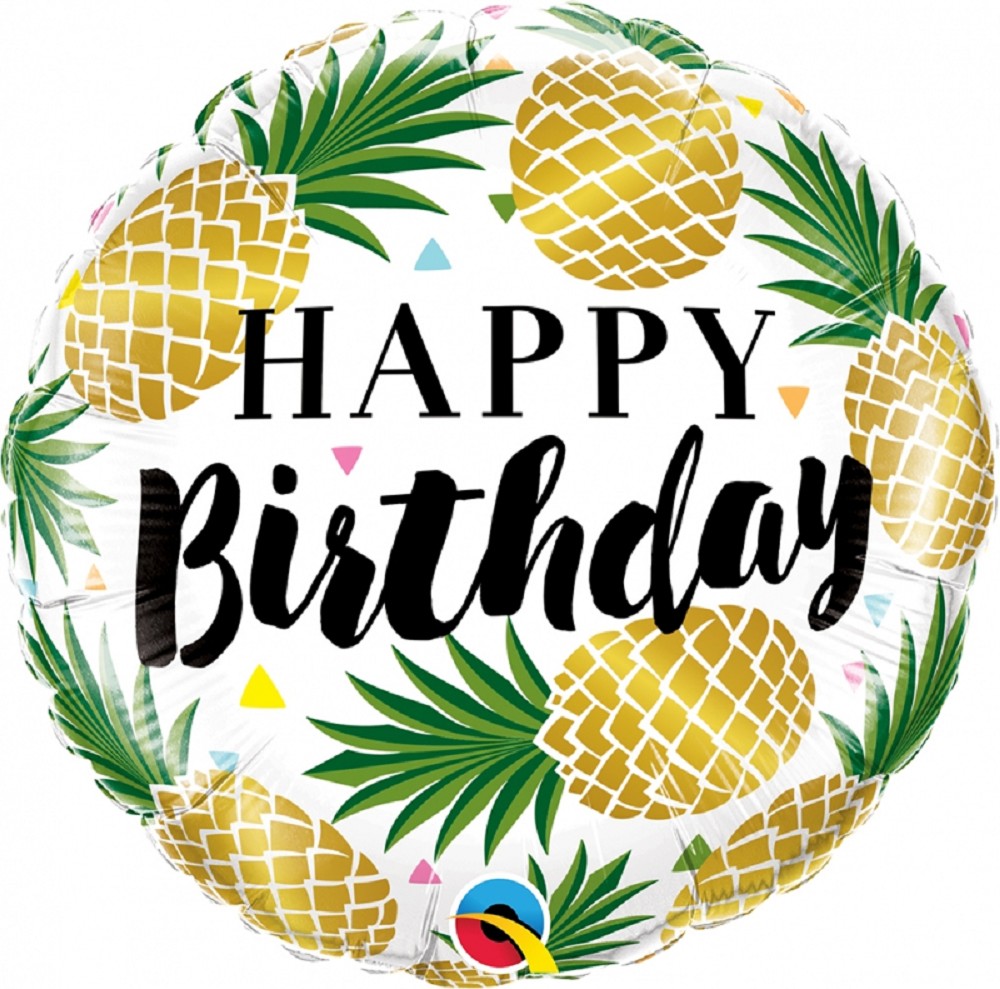 18" Birthday Golden Pineapple