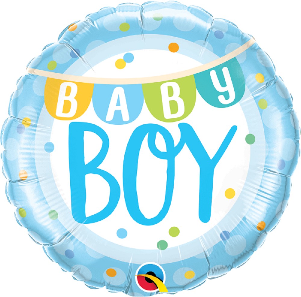 18" Baby Boy Banner & Dots