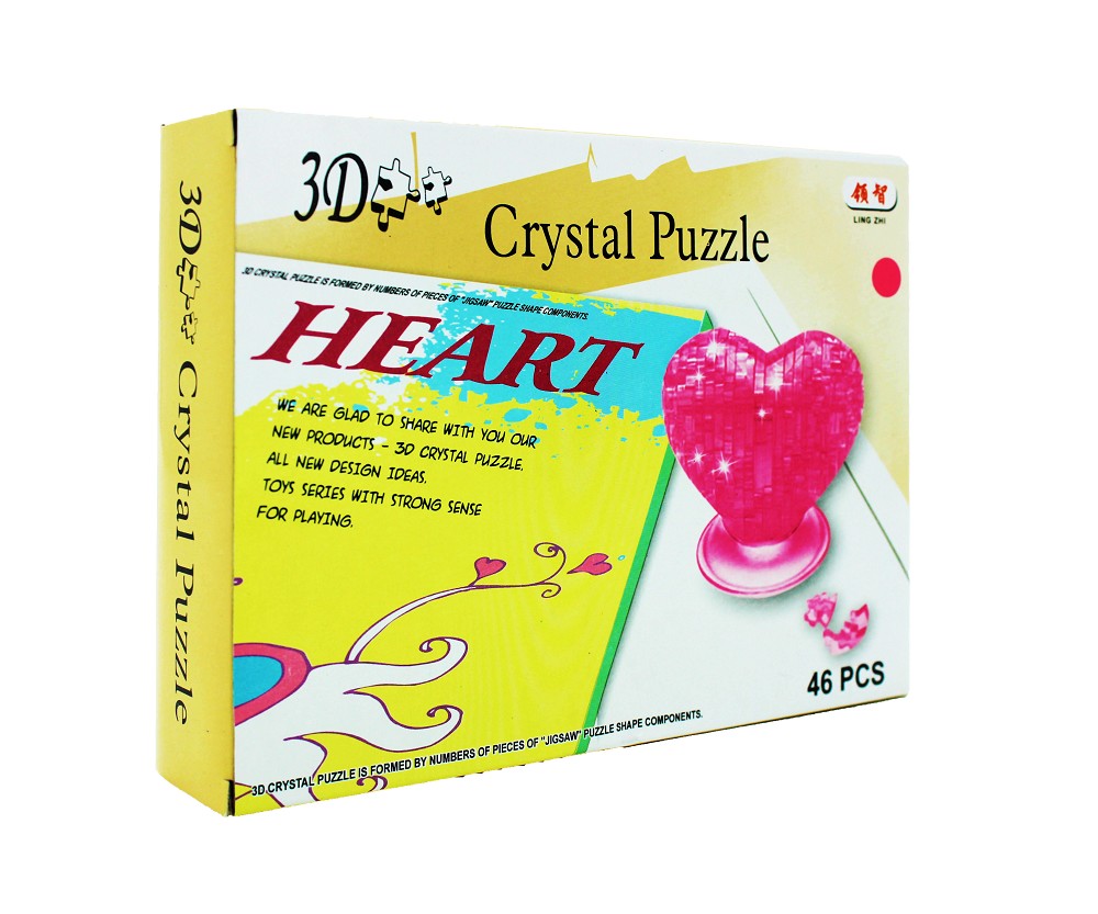 3-D Acryl Puzzle Herz pink
