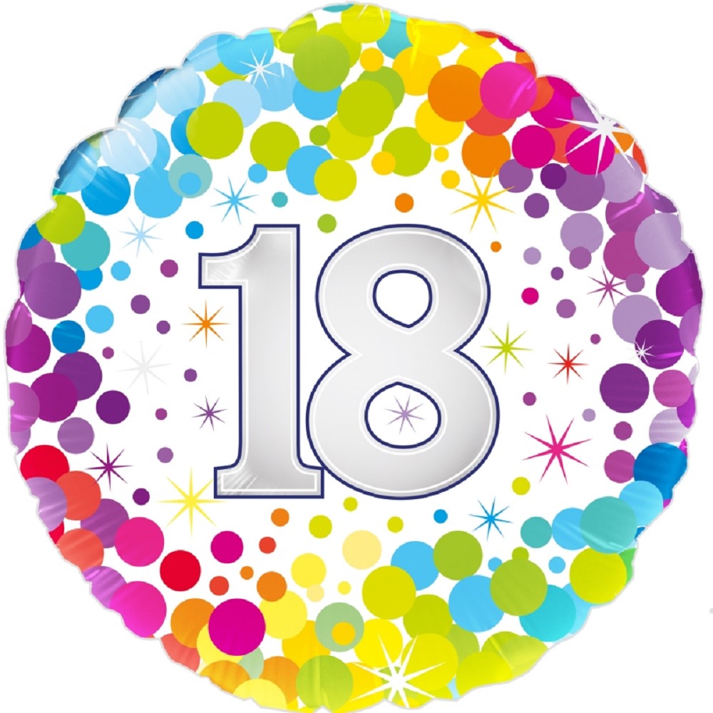 18" Birthday "18" Colourful Confetti
