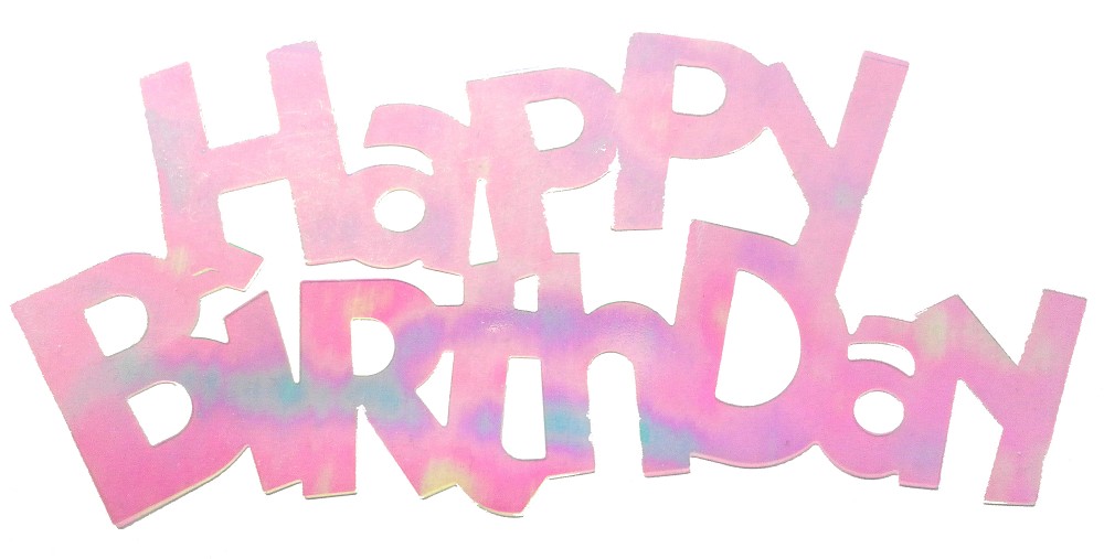 Folien-Schriftzug "Happy Birthday" - irisierend 13 cm