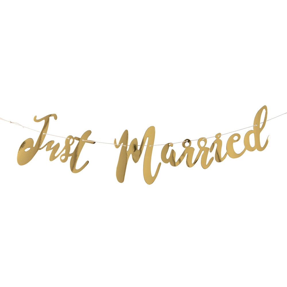 Just Married Girlande Gold