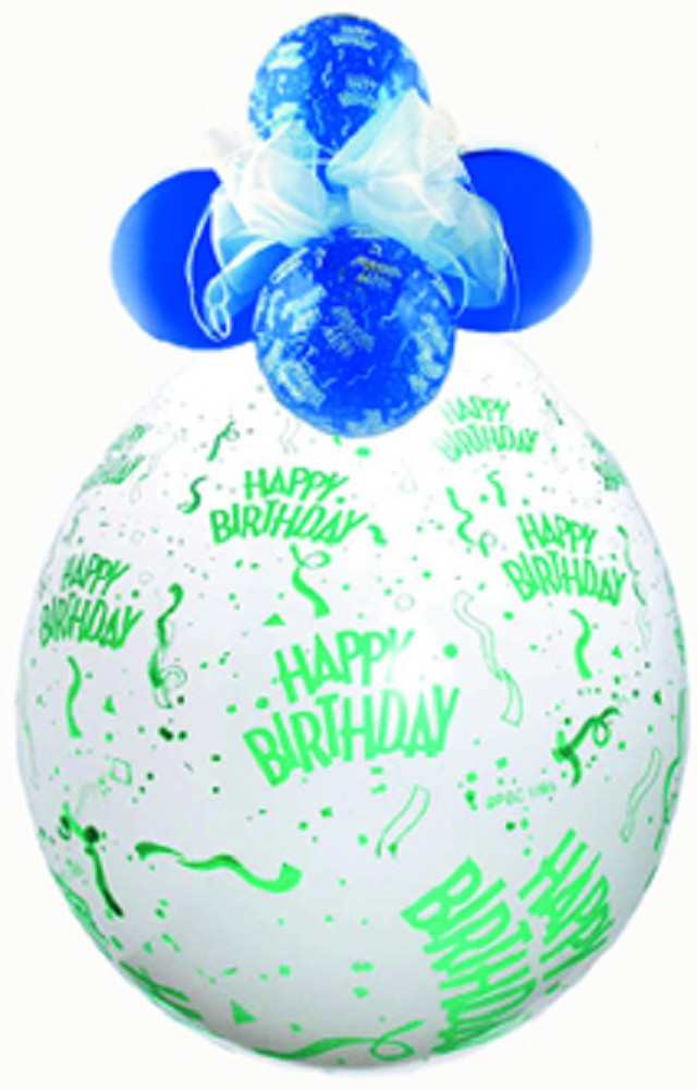 18" Verpackungsballon  Happy Birthday (Druck grün)