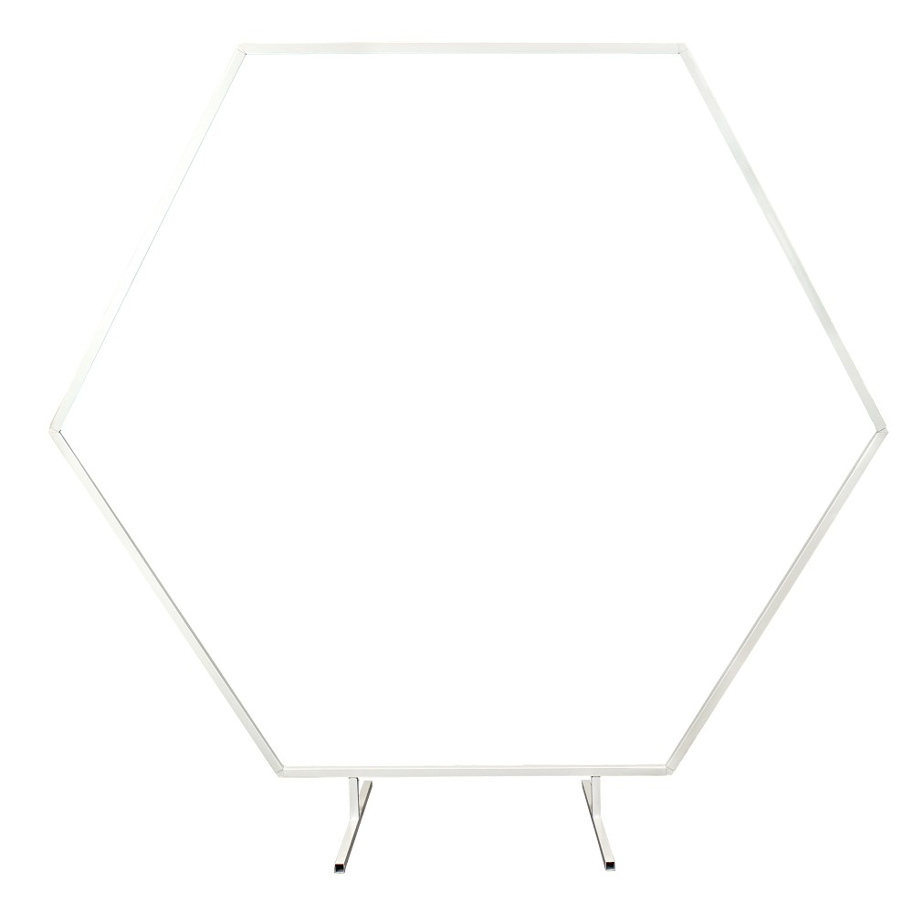 Metallrahmen Hexagon 1,8 m weiß