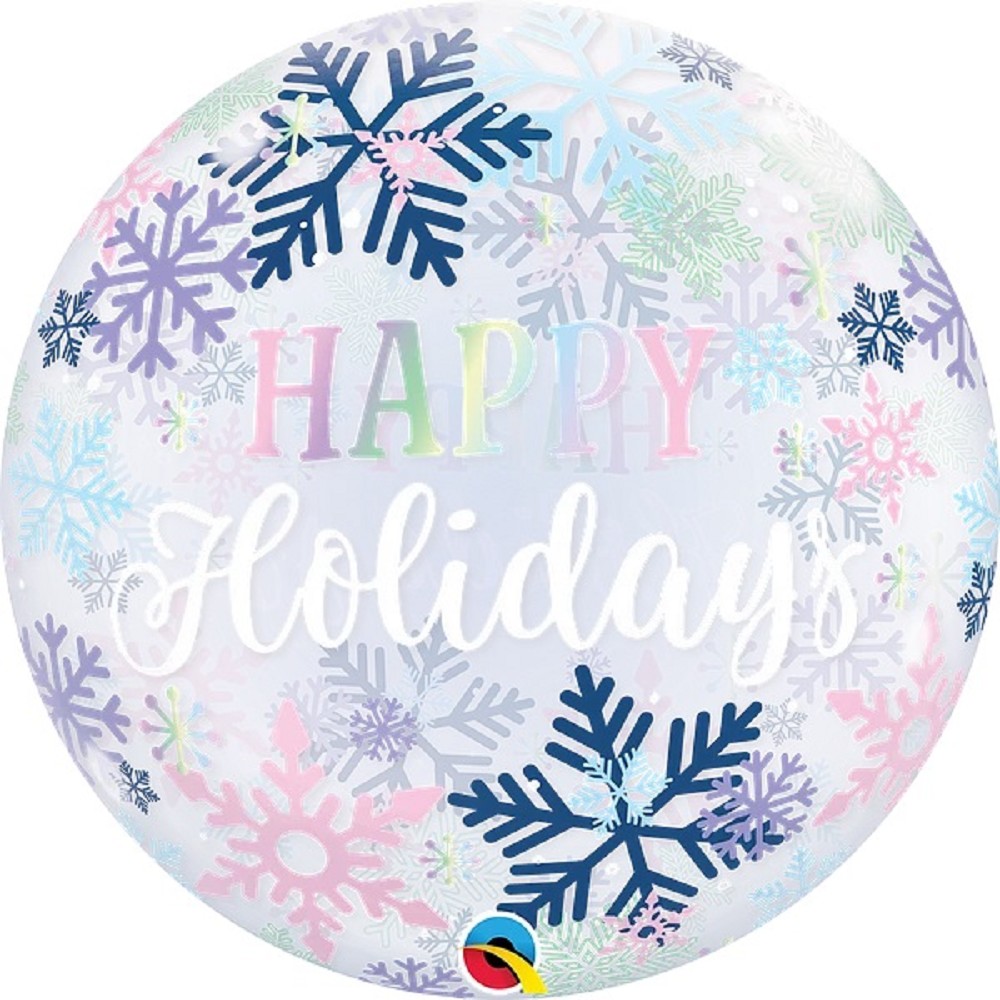 22" Single Bubble Holidays Snowflakes