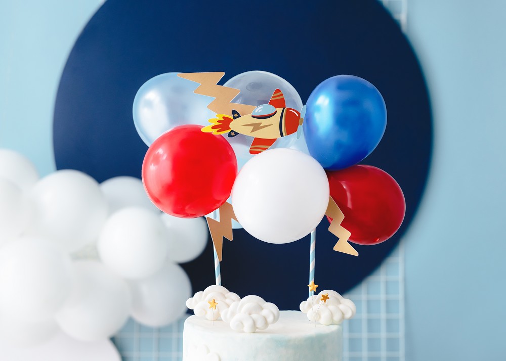 Cake Topper - Set mit Latexballons - Plane Coll. - 1 Set