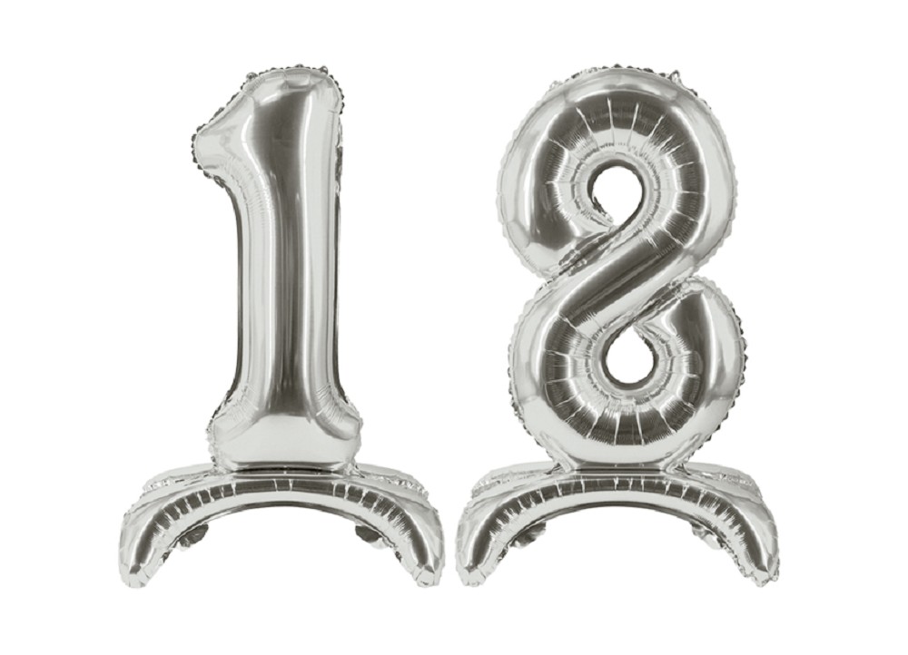 16" Stand Up Balloon "18" Silber