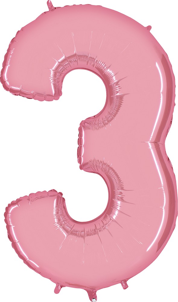 40" Folienzahl "3" Pastel Pink